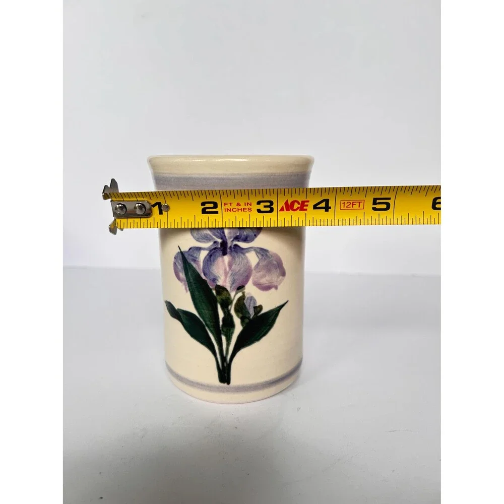 Vintage Jan Herron Studio Art Pottery Iris Vase - Signed Janice Herron Ceramic